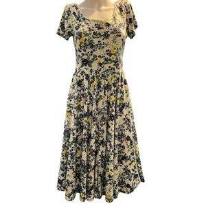 Vintage Expo Dress Garden Floral A Line Midi 6P Cottagecore Country Prarie